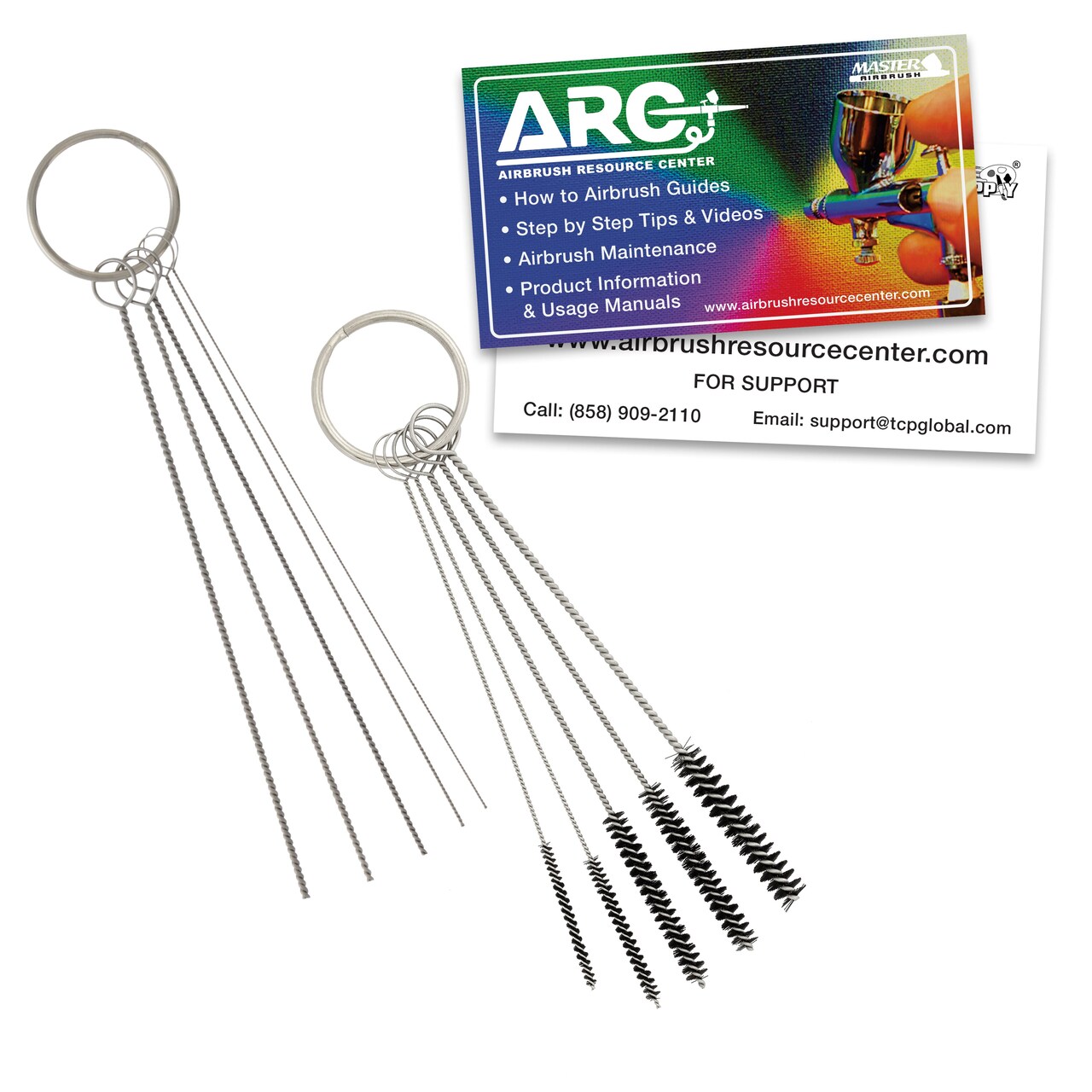 Airbrush Cleaning Kit 11-Piece, Airbrushing Cleaning 5 Brushes, 5 Pokers & How-To Airbrush, Cleaner Set Mini Kit